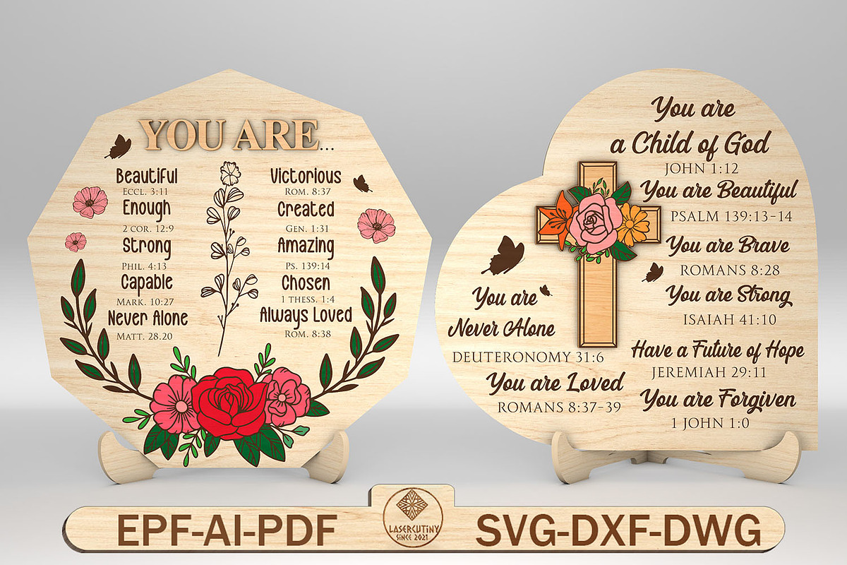 You are beautiful Christian Sign SVG, a Pattern Graphic by Lasercutiny (Photo 1 of 2)