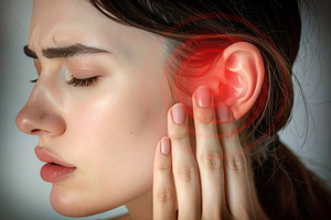 woman with ear pain and representation, a Health & Medical Photo by Davizro's Market