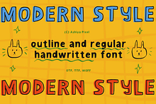 playful outline handdrawn font kit