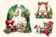 Cozy Christmas watercolour clipart, an Illustration by Hello My Print (Thumbnail 9 of 9)
