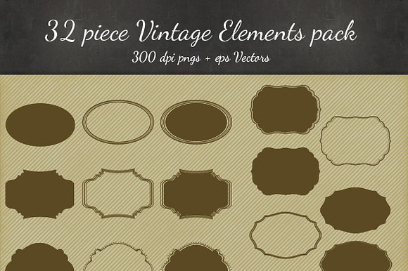 8 Vintage Frame Designs 32 Pieces preview 2