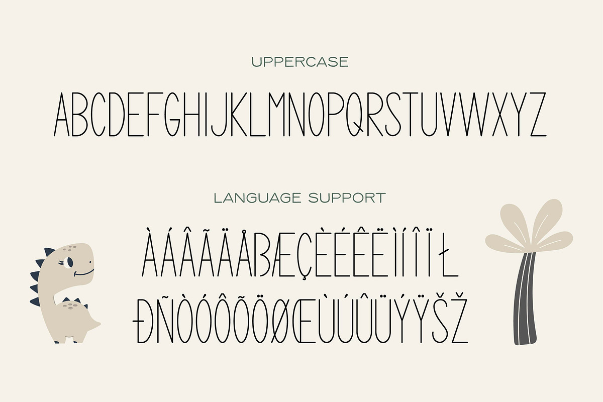 Baby Dino - Kids Font, a Sans Serif Font by EltaMaxArt (Photo 2 of 12)
