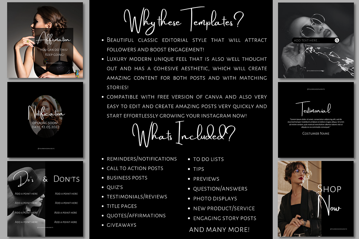 DARK MINIMAL INSTAGRAM TEMPLATE, a Social Media Template by Faytemplates (Photo 5 of 8)