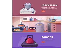 Stove collection. kitchen banners, an Object Illustration by Onyx