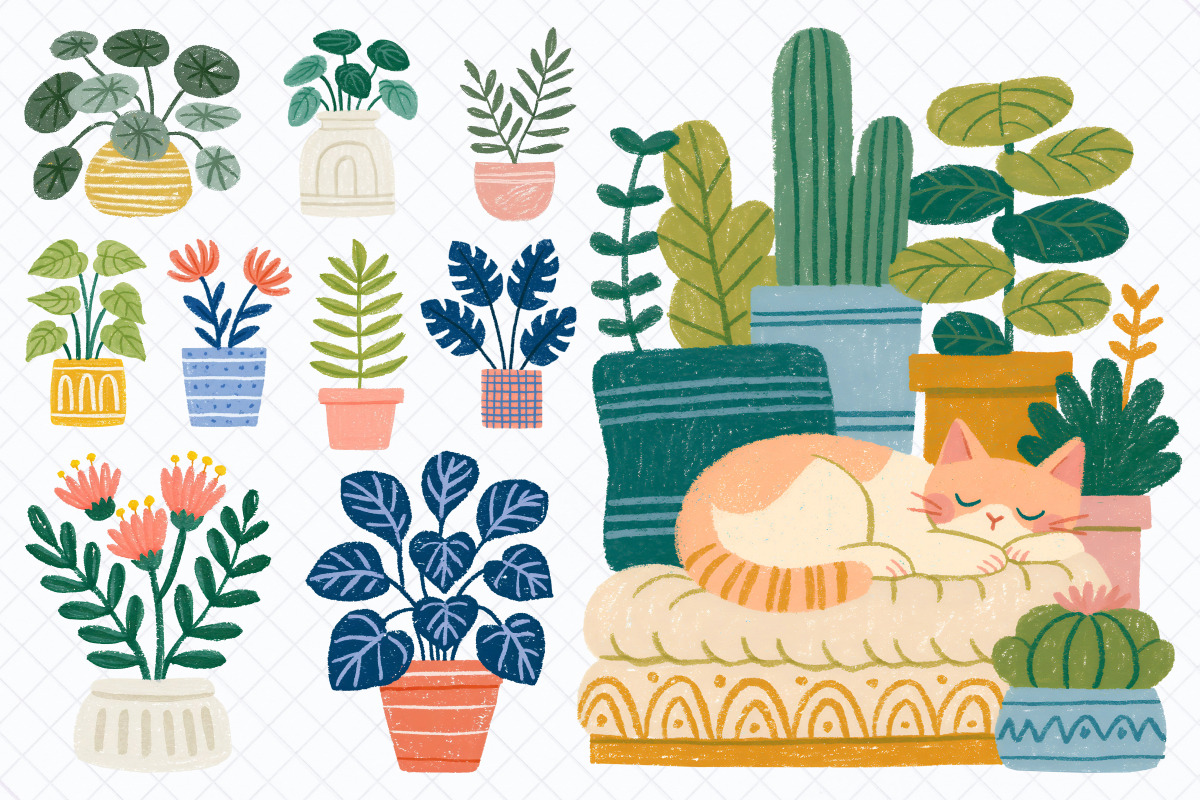 Cozy Sleeping Cats Clipart Bundle, an Animal Illustration by Whimsy Brush Studio (Photo 7 of 10)