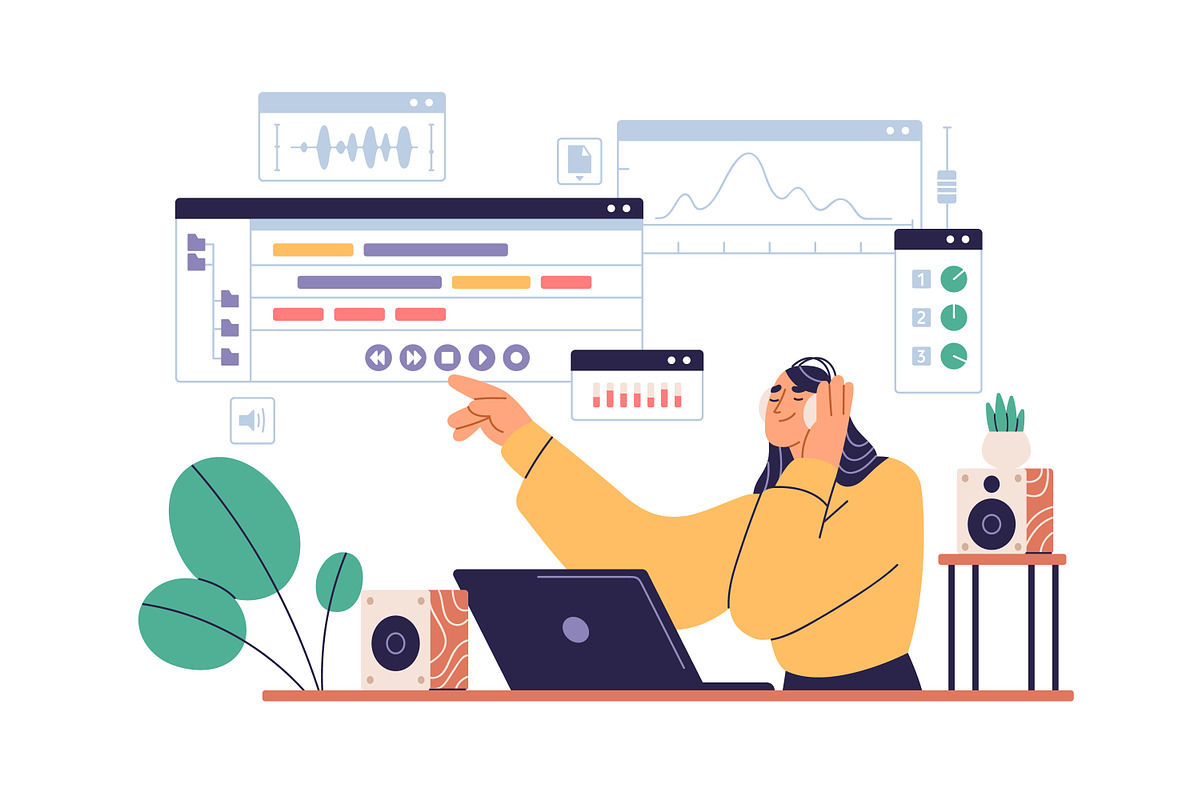 Sound designers or audio engineers, a Work Illustration by Good Studio (Photo 3 of 4)