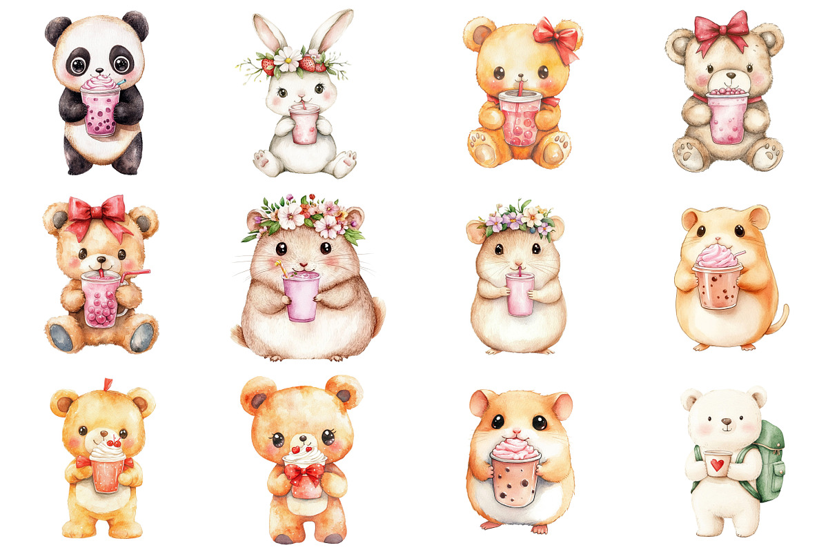 Cute Animals in Cup Sublimation, an Illustration by CitraGraphics (Photo 2 of 4)