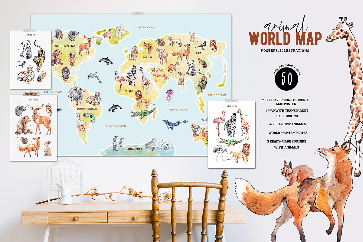 Animal World Map Creator, an Animal Illustration by VerAna