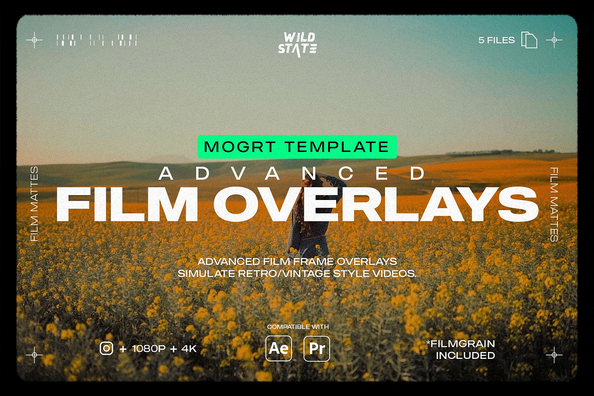 Advanced Film Overlays | 4K + 1080P, a Social Media Template by Wild State (Photo 2 of 8)