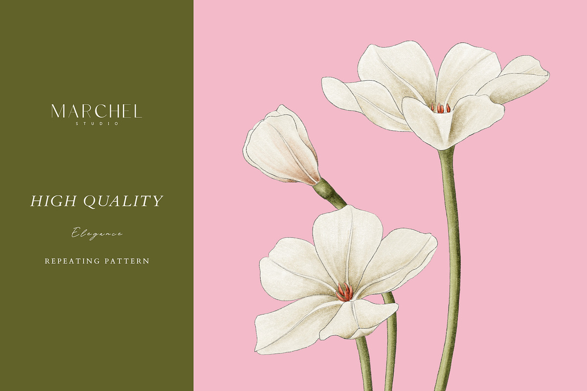 Floral Flow, Romantic Repeat Pattern, a Pattern Graphic by Marchel Studio (Photo 2 of 4)