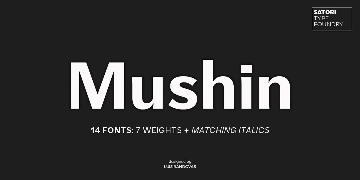 Mushin, a Sans Serif Font by Satori (Photo 1 of 15)