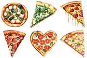 Watercolor Pizza Clipart, an Illustration by Craft Nest (Thumbnail 5 of 6)