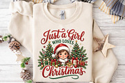 Just a Girl Who Loves Christmas PNG, a Seasonal Illustration by DreamPrint404 (Thumbnail 6 of 6)