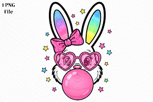 Pink Glitter Easter Bunny Coquette, an Illustration by Canvas Craft