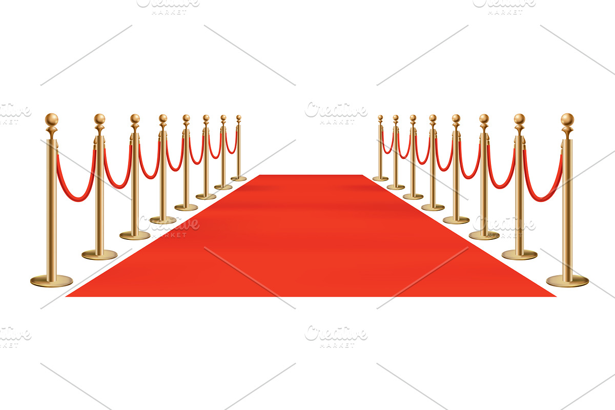 Red carpet golden barriers, an Illustration by the8monkey