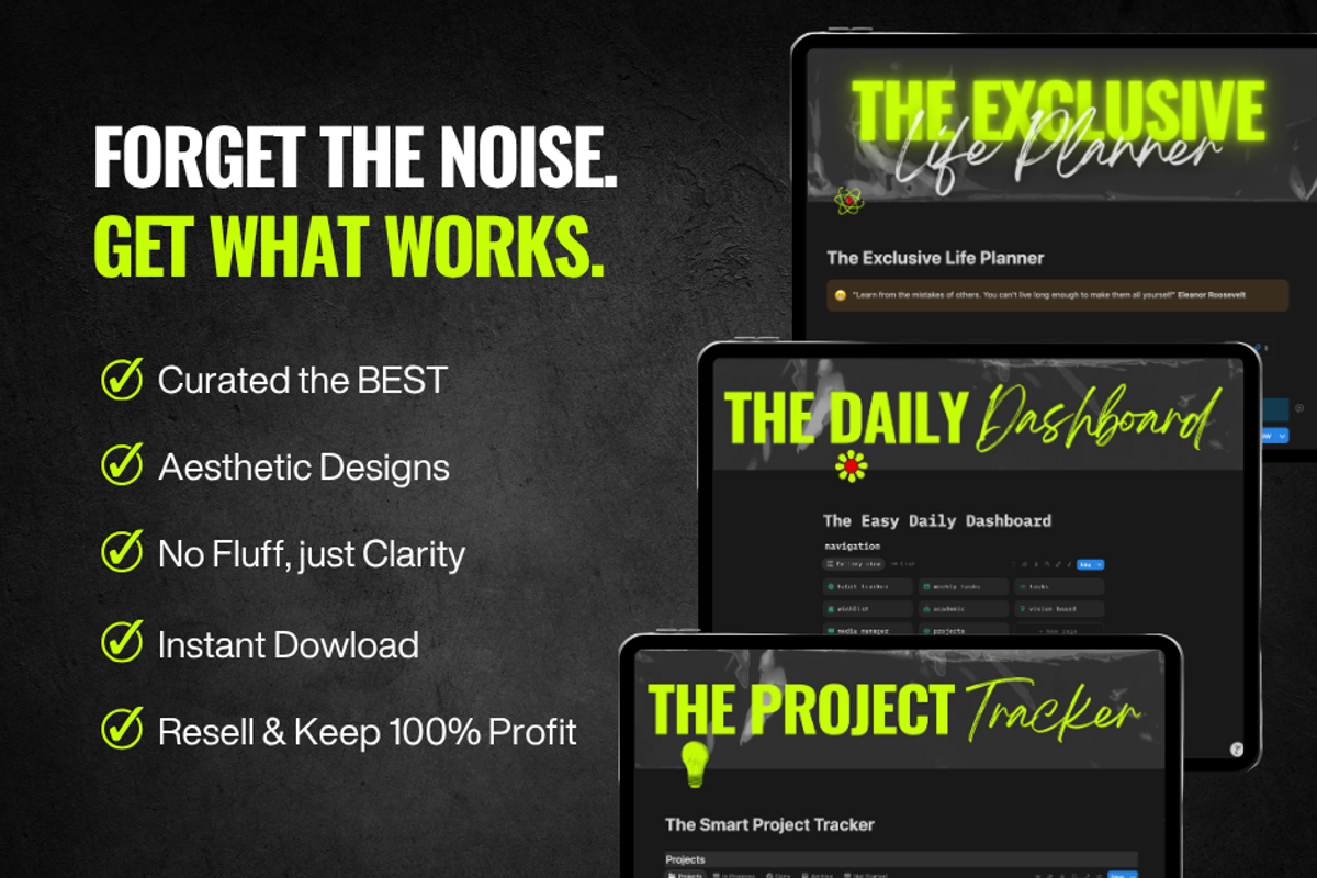 175+ No B.S Premium Notion Bundle, a Templates & Theme by ThePotentialHub (Photo 4 of 8)