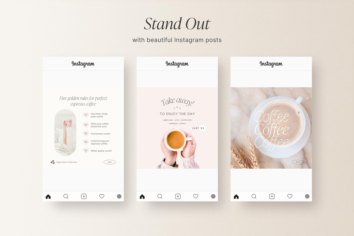 Canva Coffee Shop templates, a Social Media Template by LiliesandBerries (Photo 17 of 23)