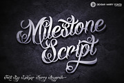 Milestone Script - Tattoo Font, a Script Font by dexsarharryfonts (Thumbnail 1 of 5)