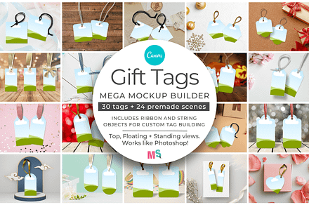 Gift Tag Mockup Builder for Canva, a Mockup by Mockup Scene