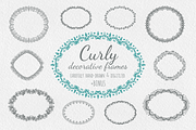 Curly Hand Drawn Decorative Frames, a Decorative Illustration by Yuzach (Thumbnail 1 of 5)