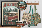 Retro Camping illustrations, an Animal Illustration by DGIM studio (Thumbnail 11 of 12)