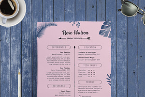 Jungle Blue-Pink Resume Template