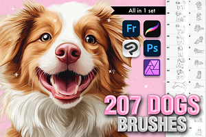 Dog Animal Procreate Photoshop Brush