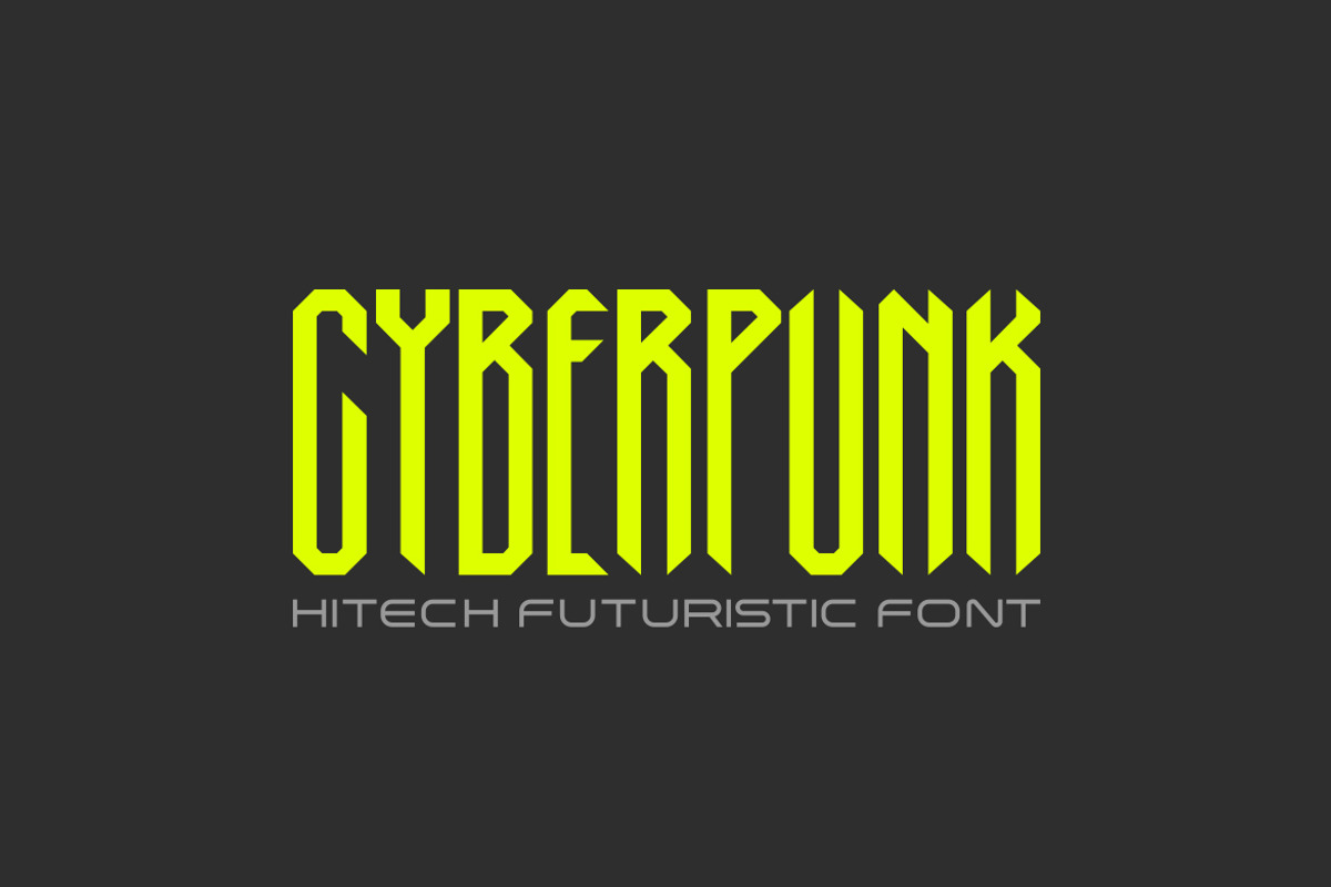 Cyberpunk Technology Gothic Condense, a Sans Serif Font by Sentavio (Photo 1 of 5)