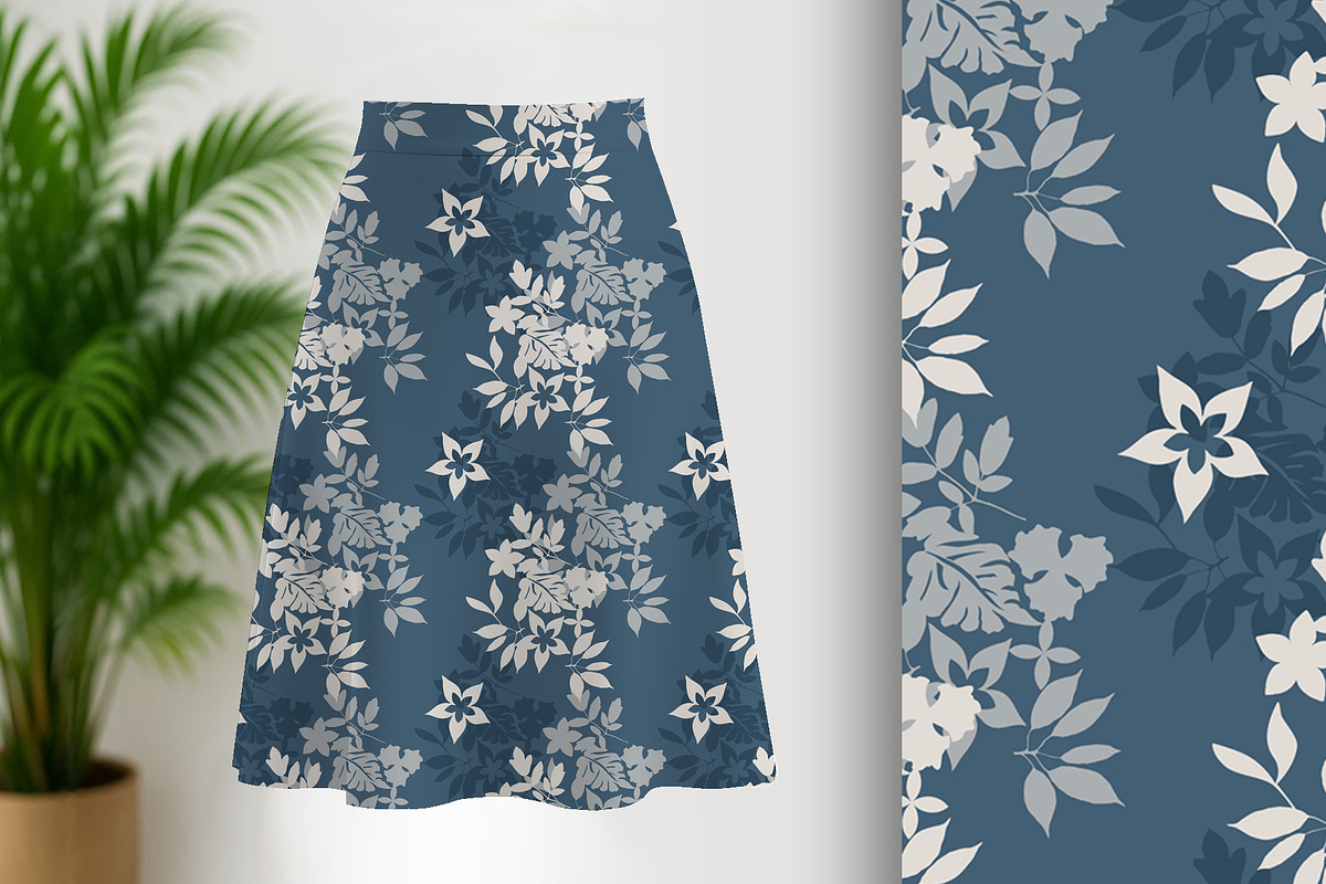 Blue Floral Seamless Repeat, a Pattern Graphic by Sharon Schwalbe (Photo 4 of 4)