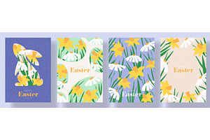 Trendy set of Happy Easter posters, an Object Illustration by Andrey Yaroslavtsev