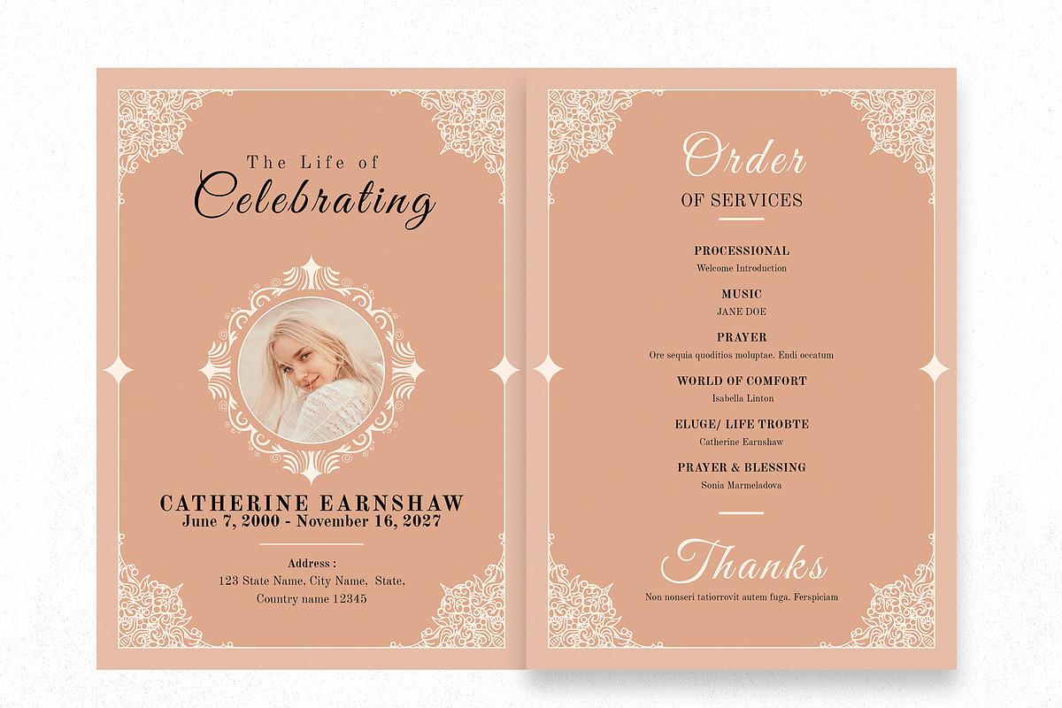 Elegant Funeral Program Template preview 6