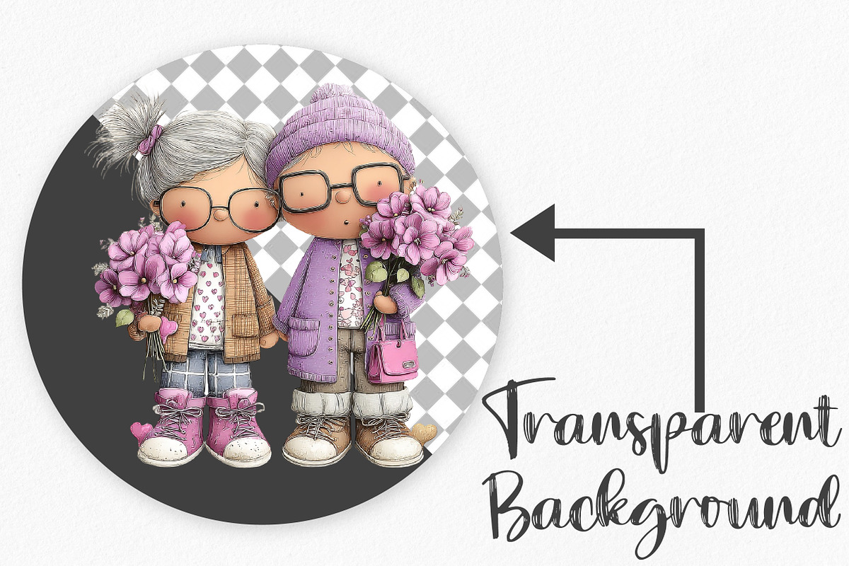 Quirky Valentine Couple Clipart, an Illustration by Canvas Craft (Photo 2 of 6)