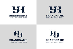 Letters YH HY YK KY Monogram Logo, a Branding & Logo Template by Pray Art Design Studio
