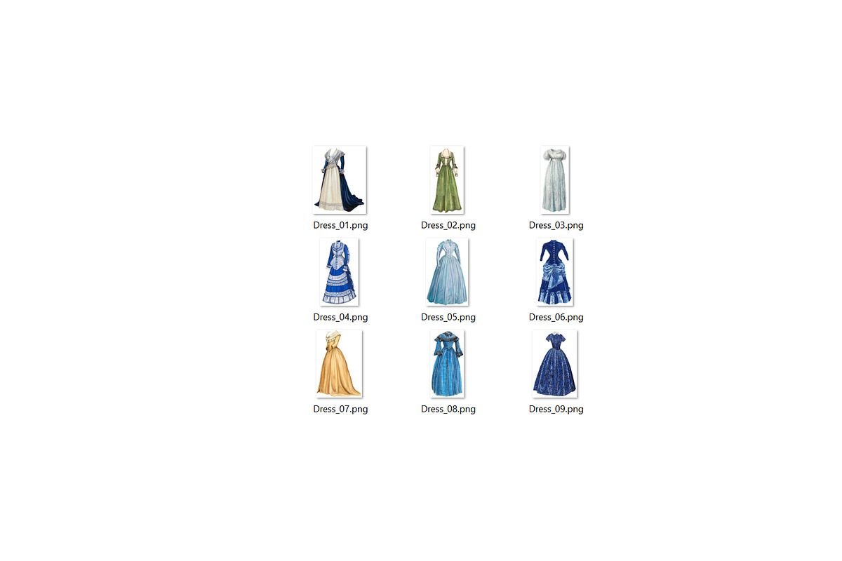 Victorian and Regency Dress Clipart, an Illustration by Secret Helper (Photo 6 of 6)