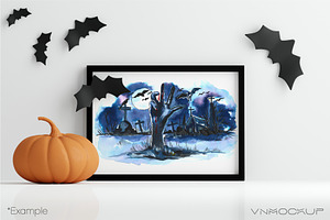 Halloween Frame Mockup Bundle 10