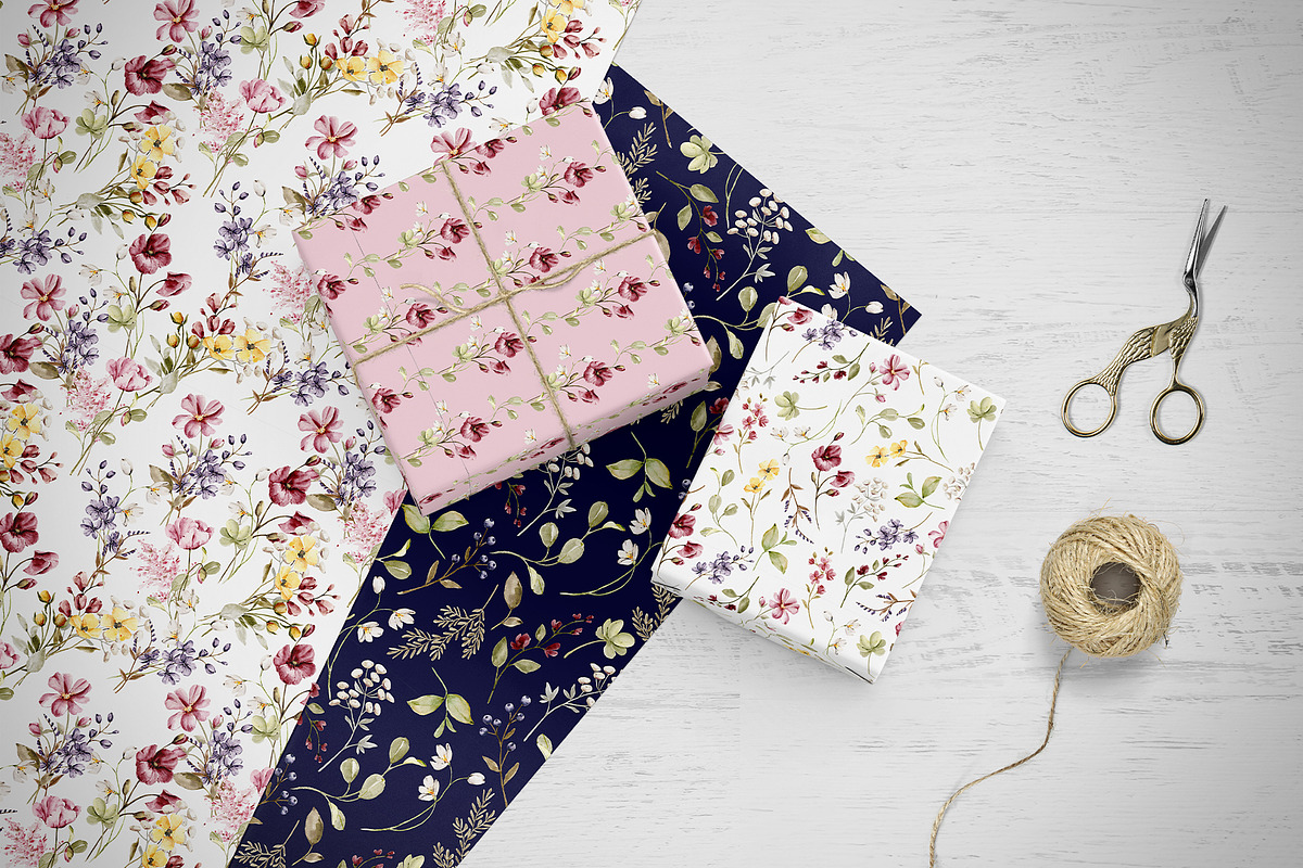 Wild flowers, poppies watercolor set, a Texture Illustration by Larisa Maslova (Photo 11 of 12)