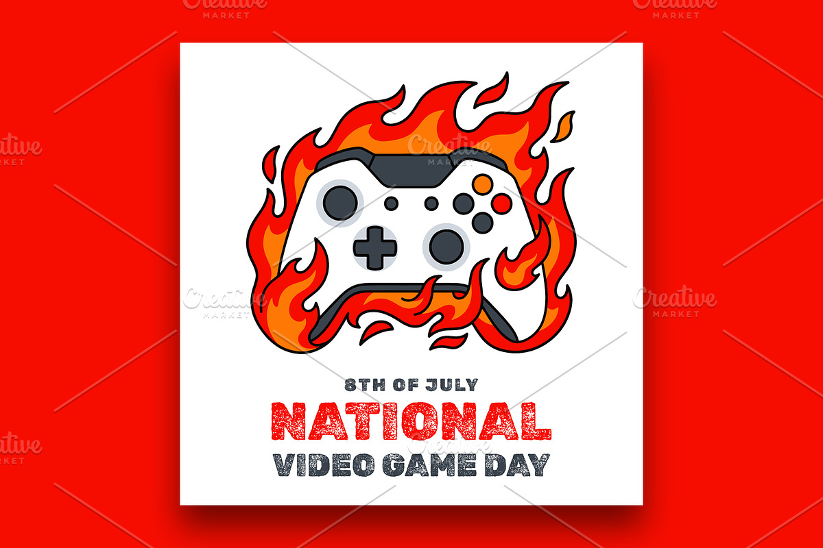 National Video Game Day banner, a Social Media Template by nandinigraphics (Photo 1 of 3)