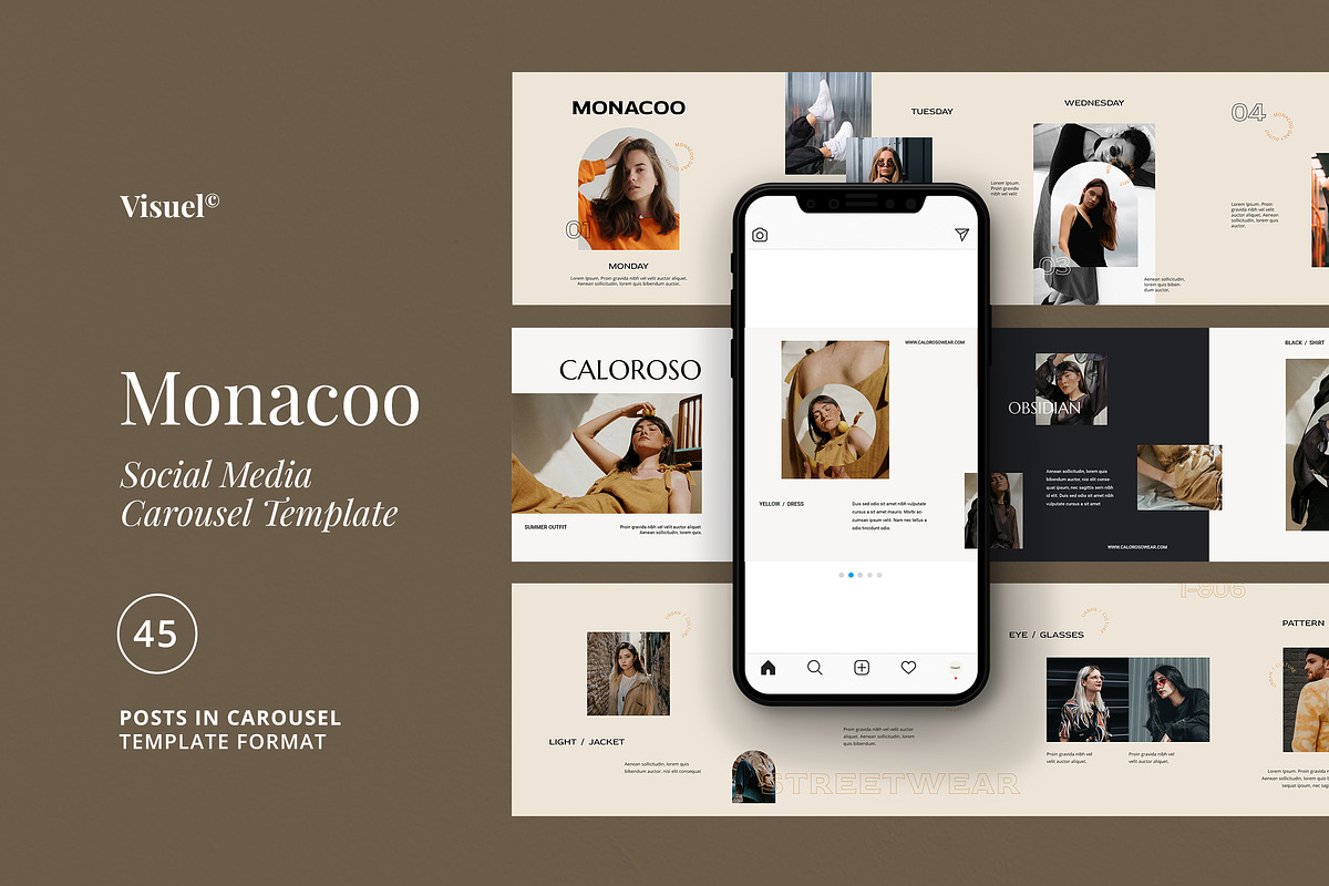 Monacoo - Carousel Post Template, a Social Media Template by Visuel Colonie® (Photo 1 of 12)