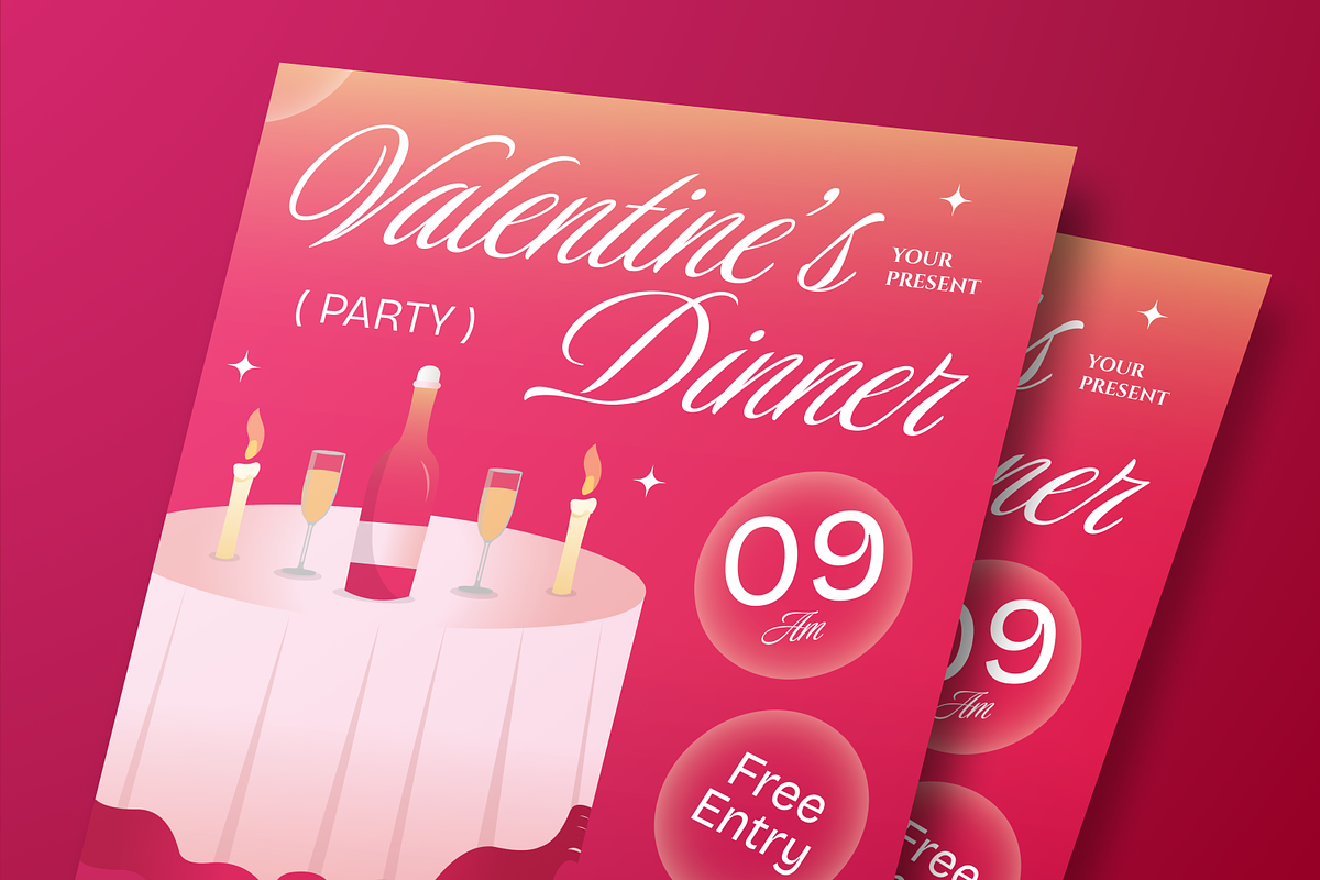 Valentine Dinner Flyer, a Flyer Template by Annora Studio (Photo 3 of 6)