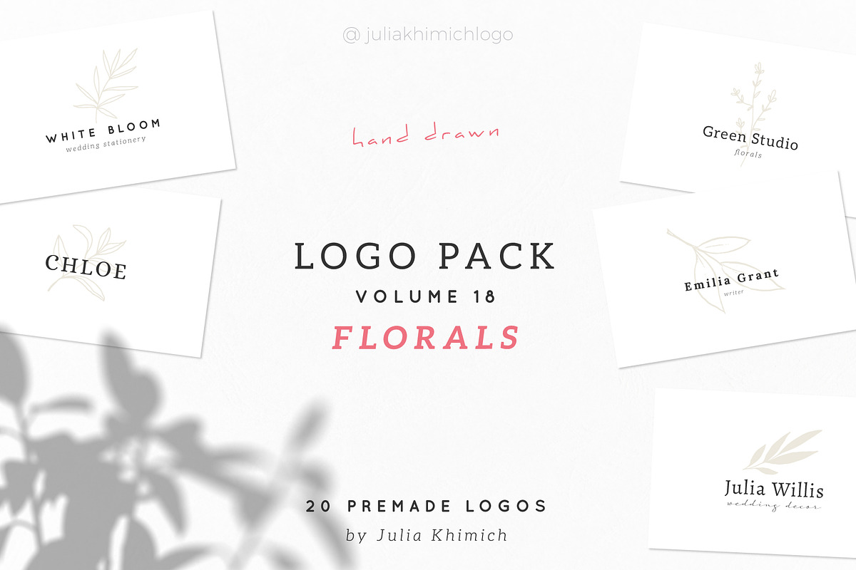 Logo Pack Volume 18. Florals, a Branding & Logo Template by Mint Air Studio (Photo 1 of 21)