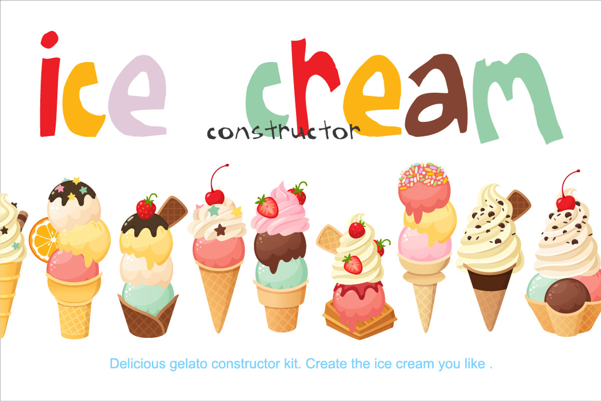 Ice cream constructor, a Food Illustration by Moonery's (Photo 1 of 4)