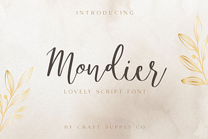 Mondier - Lovely Script Font, a Script Font by Craft Supply Co.