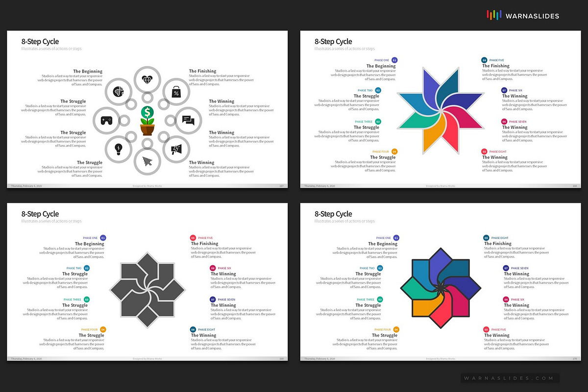 Cycle & Circles PowerPoint Templates, a Presentation Template by Warna Works (Photo 24 of 28)