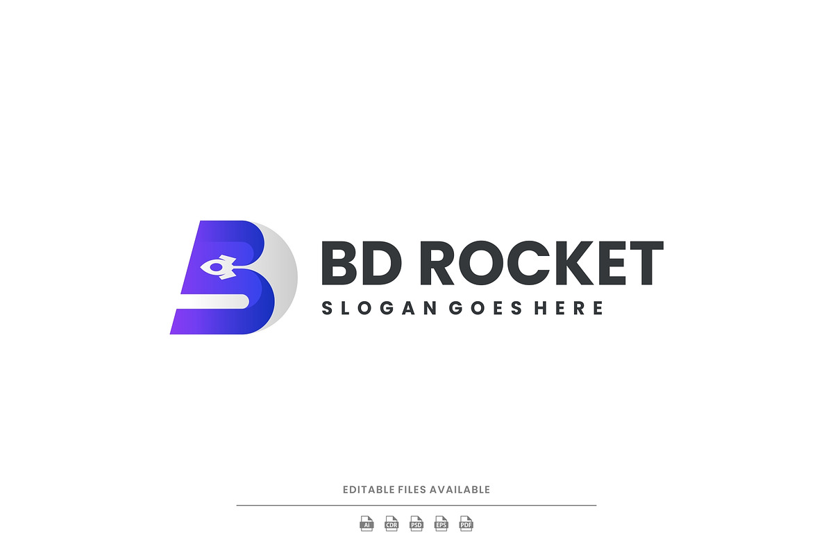 Modern Gradient Letter B with Rocket, a Branding & Logo Template by Artnivora.Std (Photo 1 of 3)