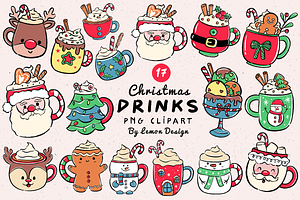 Christmas Drinks PNG Clipart Bundle, a Food Illustration by LemonDesign