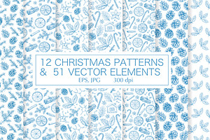 Christmas patterns and elements