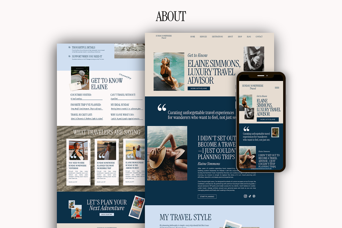 Luxury Travel Agency Showit Website, a Squarespace Template by Warmsoulgallery (Photo 5 of 14)