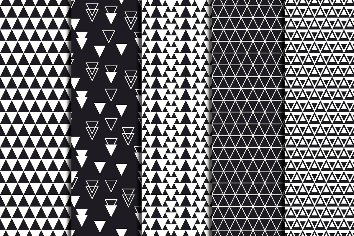 Triangles Vector Seamless Patterns, a Pattern Graphic by Krolja (Photo 3 of 4)