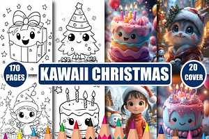 Kawaii Christmas Coloring Book, an Animal Illustration by Design Home