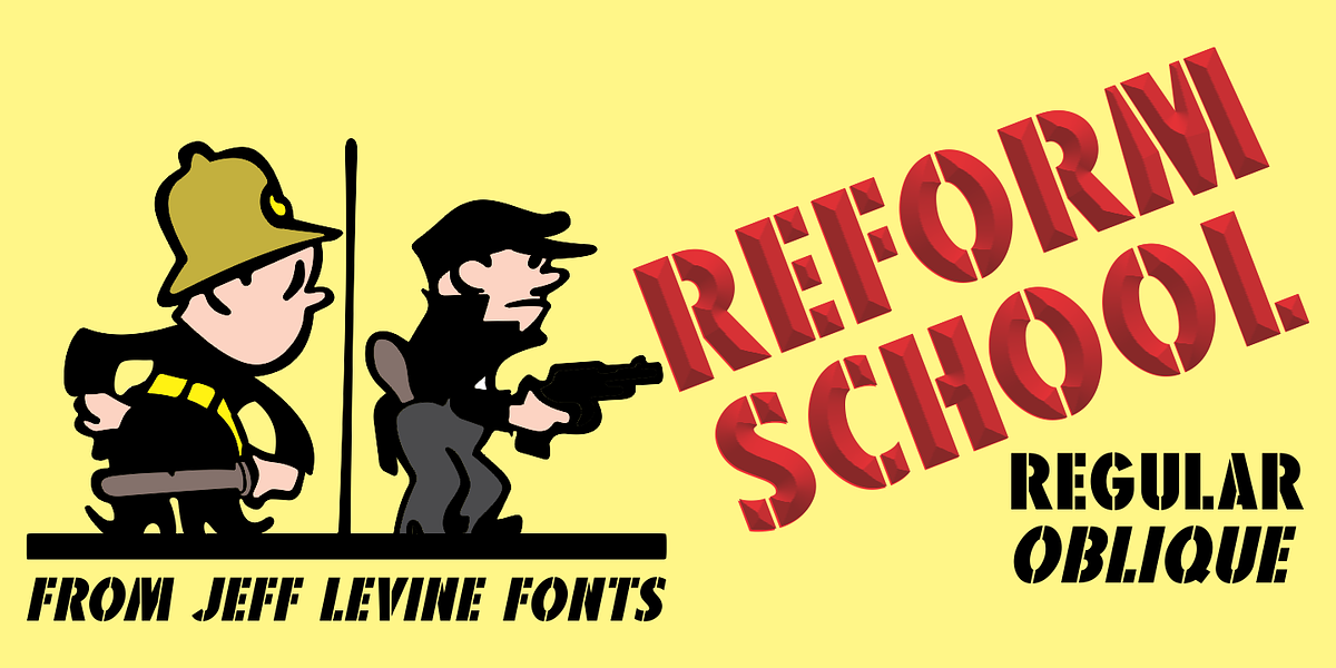 Reform School JNL, a Sans Serif Font by Jeff Levine Fonts (Photo 1 of 5)
